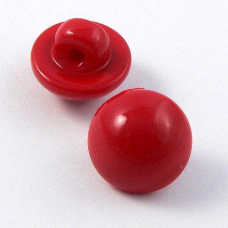11mm Red Smooth Domed Shank Button