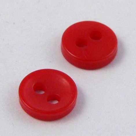 6mm Solid Red 2 Hole Button
