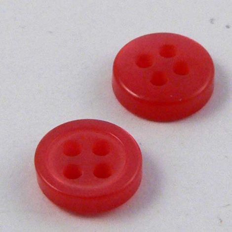 6mm Pearl Red 4 Hole Button