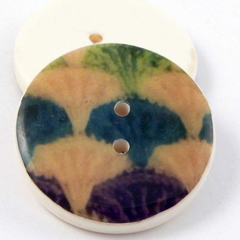 30mm Green Contemporary Resin 2 Hole Coat Button