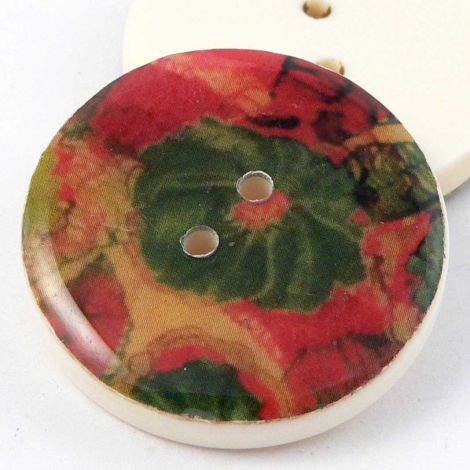 30mm Autumn Colours Resin 2 Hole Coat Button