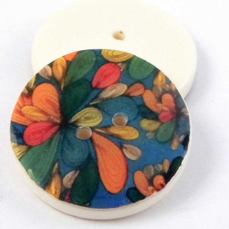 30mm Contemporary Floral Resin 2 Hole Coat Button