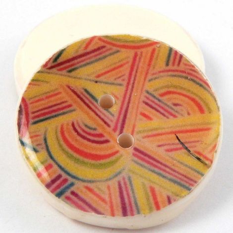 30mm Geometric Resin 2 Hole Coat Button