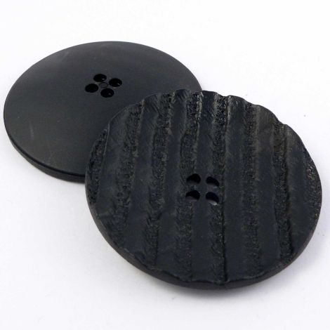 50mm Textured Black 4 Hole Button