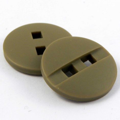 25mm Khaki Green Square Hole 2 Hole Coat Button