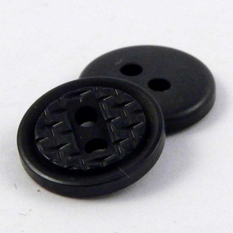 13mm Black Patterned 2 Hole Shirt Button