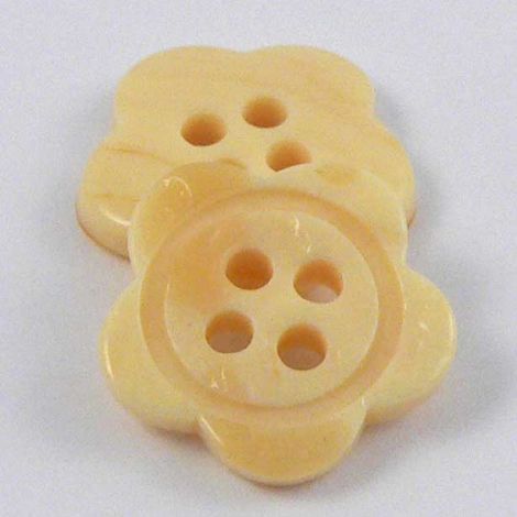 15mm Pearl Yellow Flower 4 Hole Sewing Button
