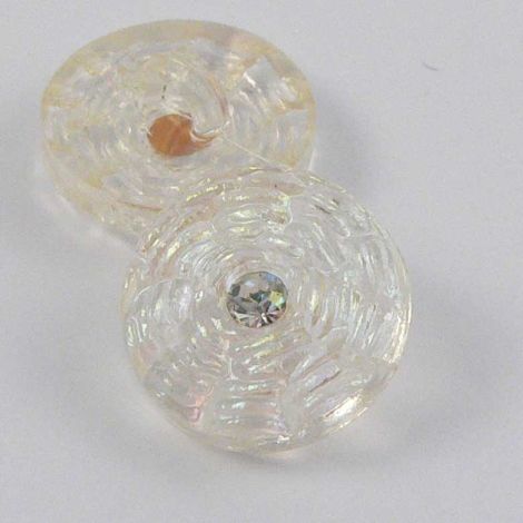15mm Iridescent Diamante Basket Style Shank Button