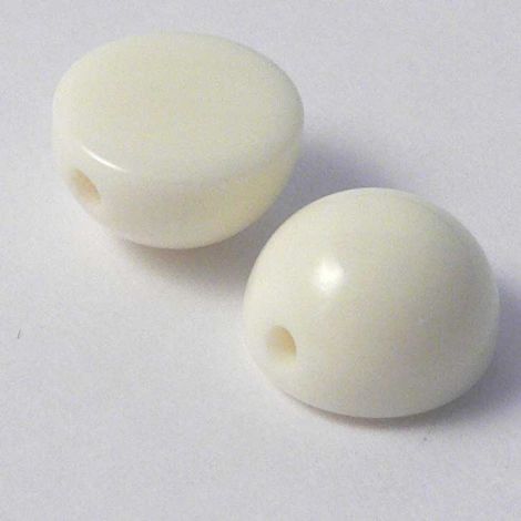 11mm White Domed 1 Hole Button
