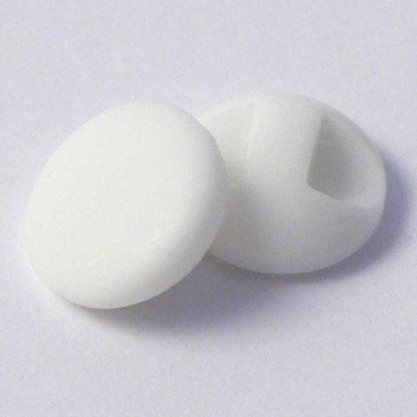 11mm White Matt Domed Shank Button
