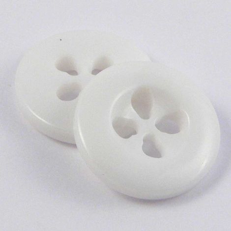 15mm White Petal Shaped 4 Hole Button