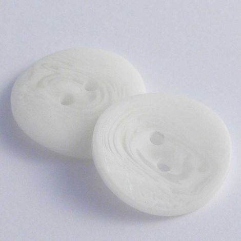 20mm White Marble Curved 2 Hole Sewing Button