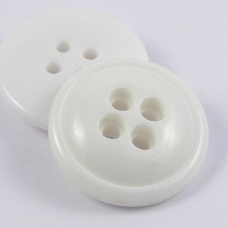 30mm Chunky White 4 Hole Coat Button 