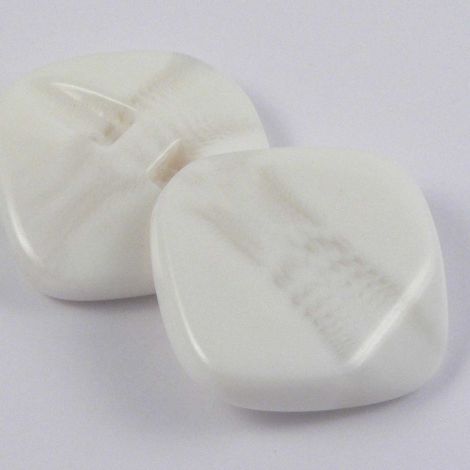 27mm Chunky White Marble Square Shank Coat Button 