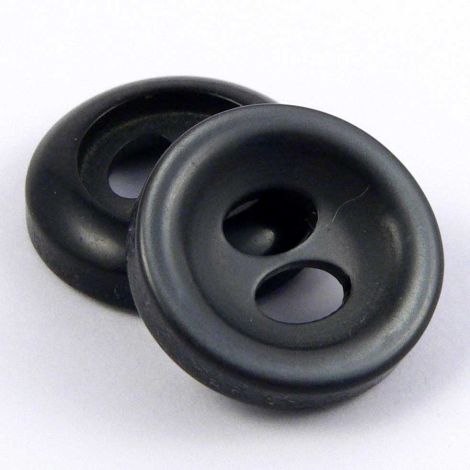 18mm Pearl Smoked Grey Concave Sewing Button With 2 Oval Holes