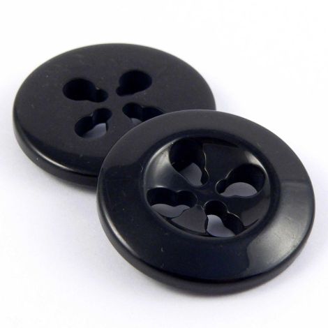 25mm Black Petal Shaped 4 Hole Coat Button