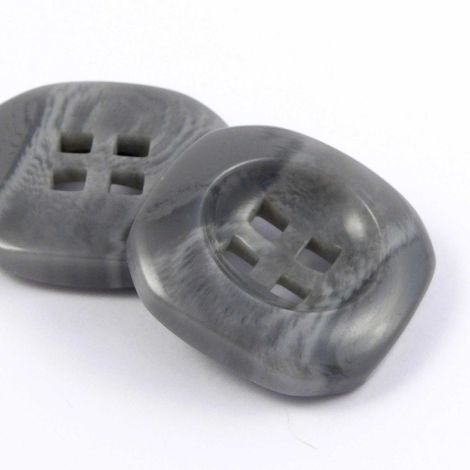30mm Chunky Square Grey 4 Hole Coat Button 