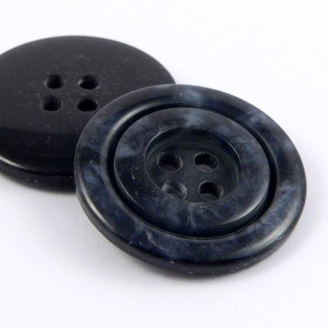 25mm Navy Marble Rimmed 4 Hole Coat Button