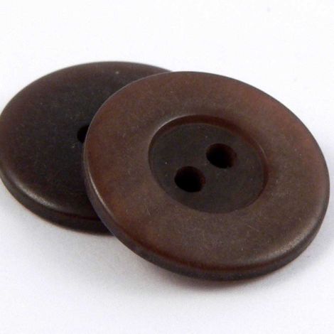 18mm Thin Brown Rimmed 2 Hole Sewing Button