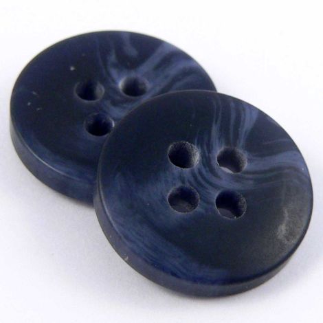 15mm Matt Navy Marble Style 4 Hole Sewing Button
