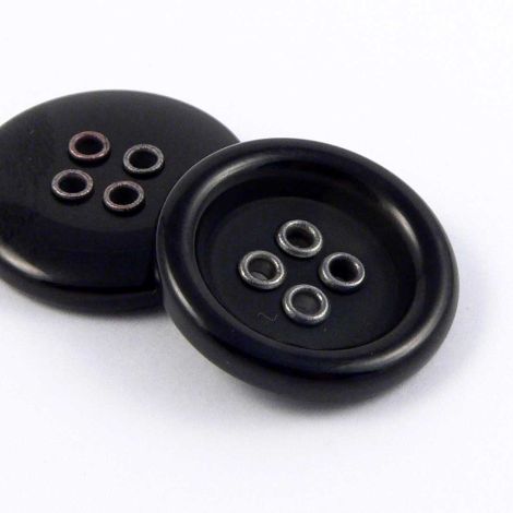 20mm Black & Pewter Eyelets 4 Hole Sewing Button