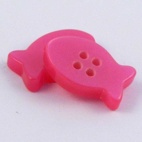 15mm Pink Fish 4 Hole Button