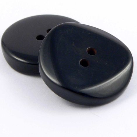 25mm Black Round Triangular 2 Hole Coat Button