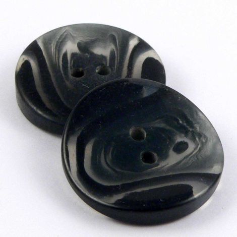 25mm Grey Swirl Curvy 2 Hole Coat Button