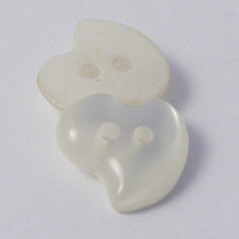 14mm Pearl Chunky Heart 2 Hole Button
