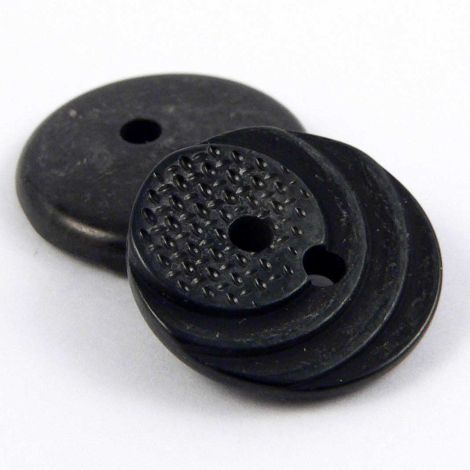 15mm Black Ornate 2 Hole Sewing Button