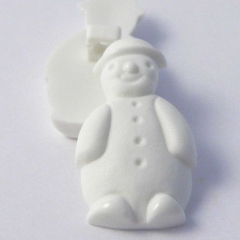 17mm Chunky White Snowman Shank Button