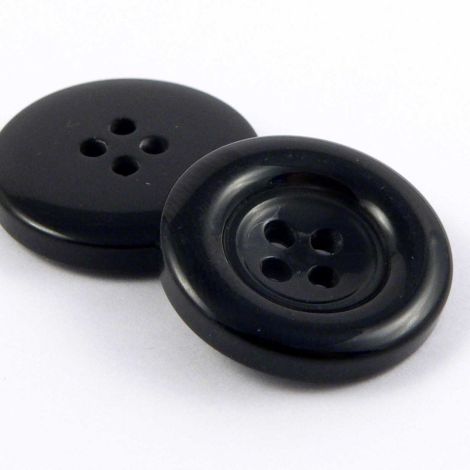 20mm Black Polished 4 Hole Suit Button 