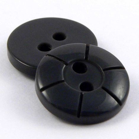 13mm Grey Round Grooved 2 Hole Shirt Button 
