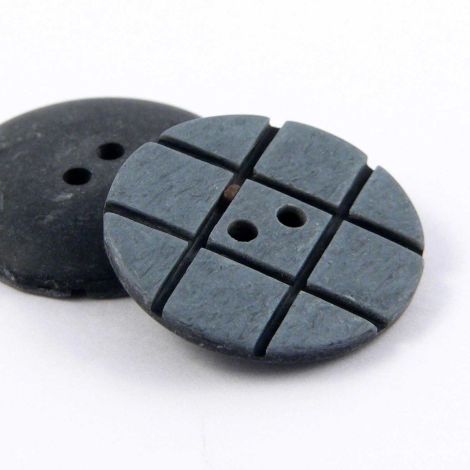20mm Grey Round Square Grooved 2 Hole Sewing Button 
