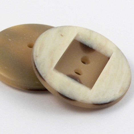 30mm Ivory & Fawn 2 Hole Coat Button