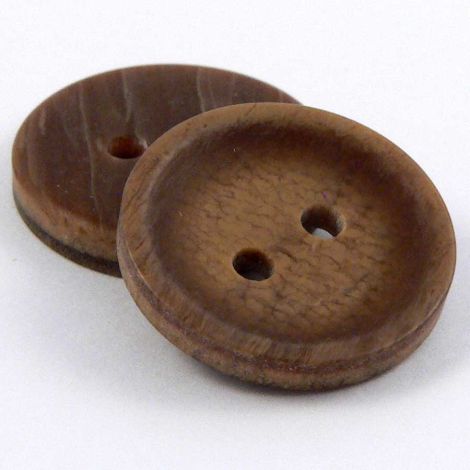 18mm Chestnut Wood Effect 2 Hole Sewing Button