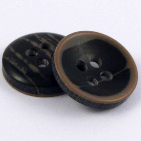 17mm Faux Horn Brown 4 Hole Sewing Button