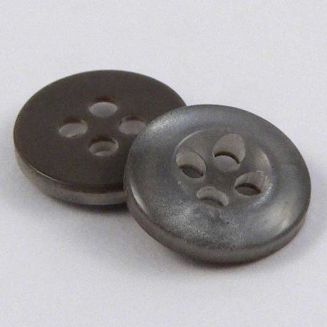 10mm Mid Grey Pearlised 4 Hole Shirt Button