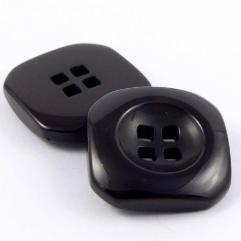 24mm Chunky Square Black 4 Hole Coat Button 