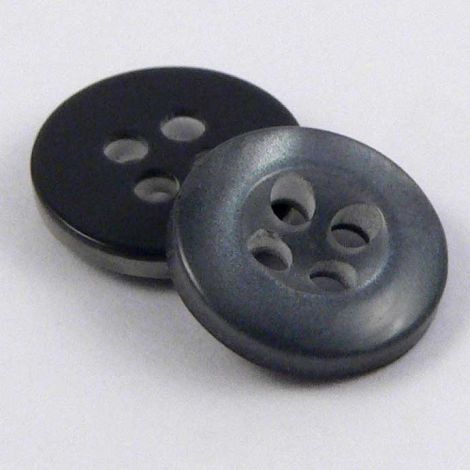 10mm Dark Grey Pearlised 4 Hole Shirt Button