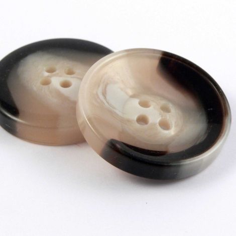 34mm Brown Stone & Ivory 4 Hole Coat Button