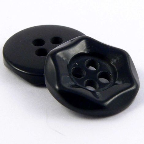 15mm Black Hexagon Style 4 Hole Sewing Button