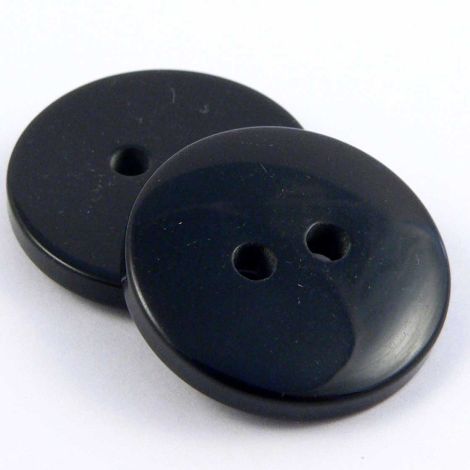 18mm Black Polished 2 Hole Sewing Button
