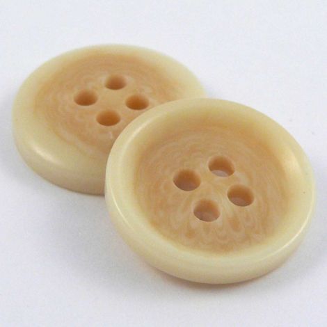 18mm Ivory & Cream Marble 4 Hole Sewing Button