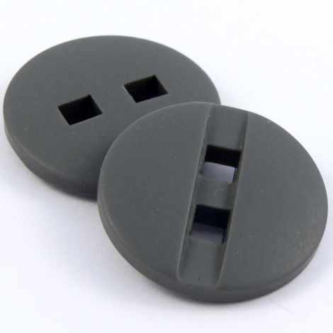 25mm Dark Grey Square Hole 2 Hole Coat Button