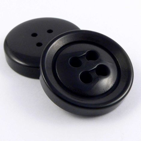 25mm Black Polished 4 Hole Coat Button 