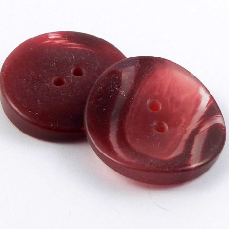 25mm Burgundy Swirl Curvy 2 Hole Coat Button