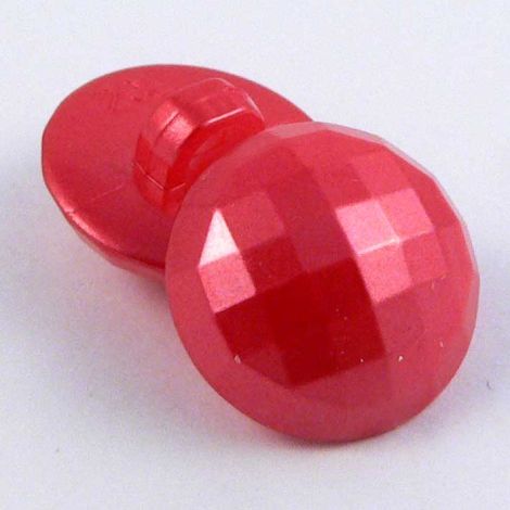 13mm Red Faceted Shank Sewing Button