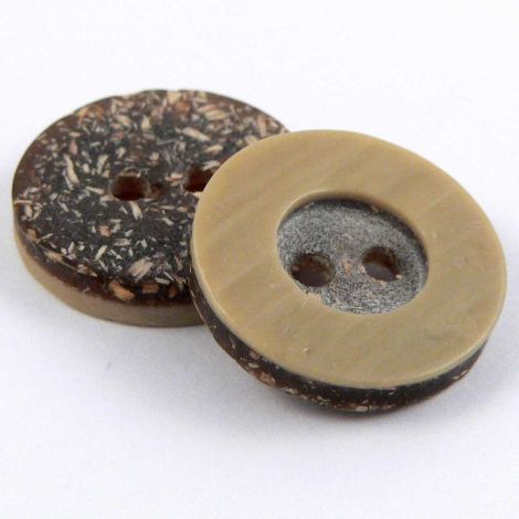 15mm Caramel & Brown Reversible 2 Hole Sewing Button 