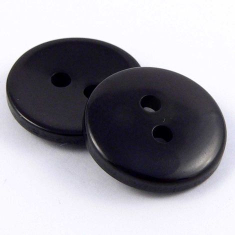 15mm Slightly Sunken Black 2 Hole Sewing Button